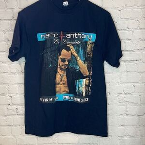 Marc Anthony Black Men’s Concert‎ Short Sleeve  Tshirt 2013 En Concierto Medium
